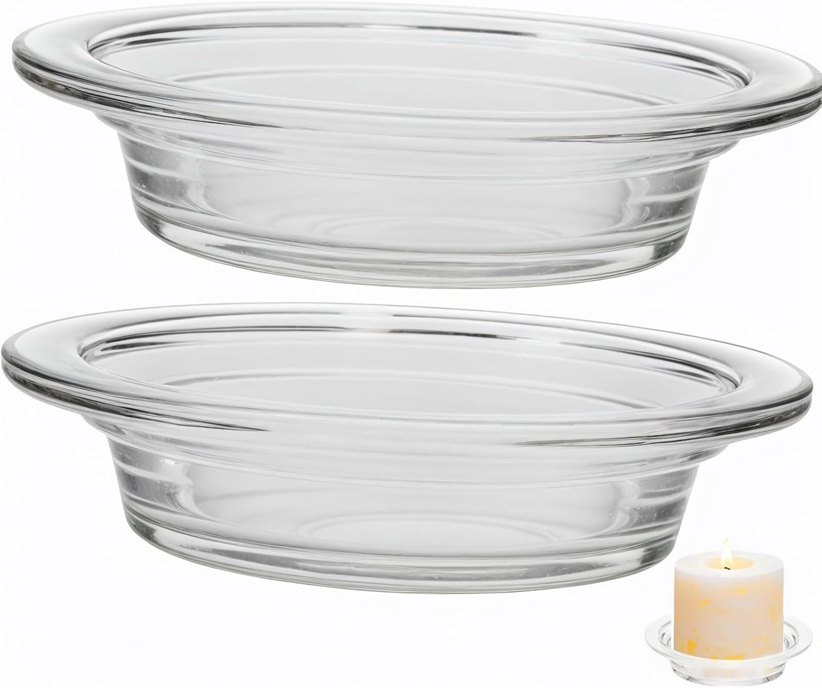 2 Pack Replacement Wax Heating Tray, 4.5in Glass Wax Melt Dish