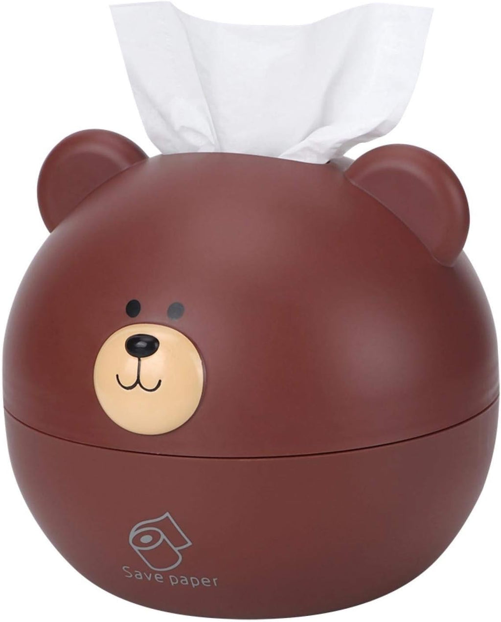 Tissue Box Cover, Cartoon Bear Square Paper Tissue Holder Facial Tissue Dispenser Organizer for Kids, Living Room, Bathroom Decor, Tv Stand, Car, Office(Brown)