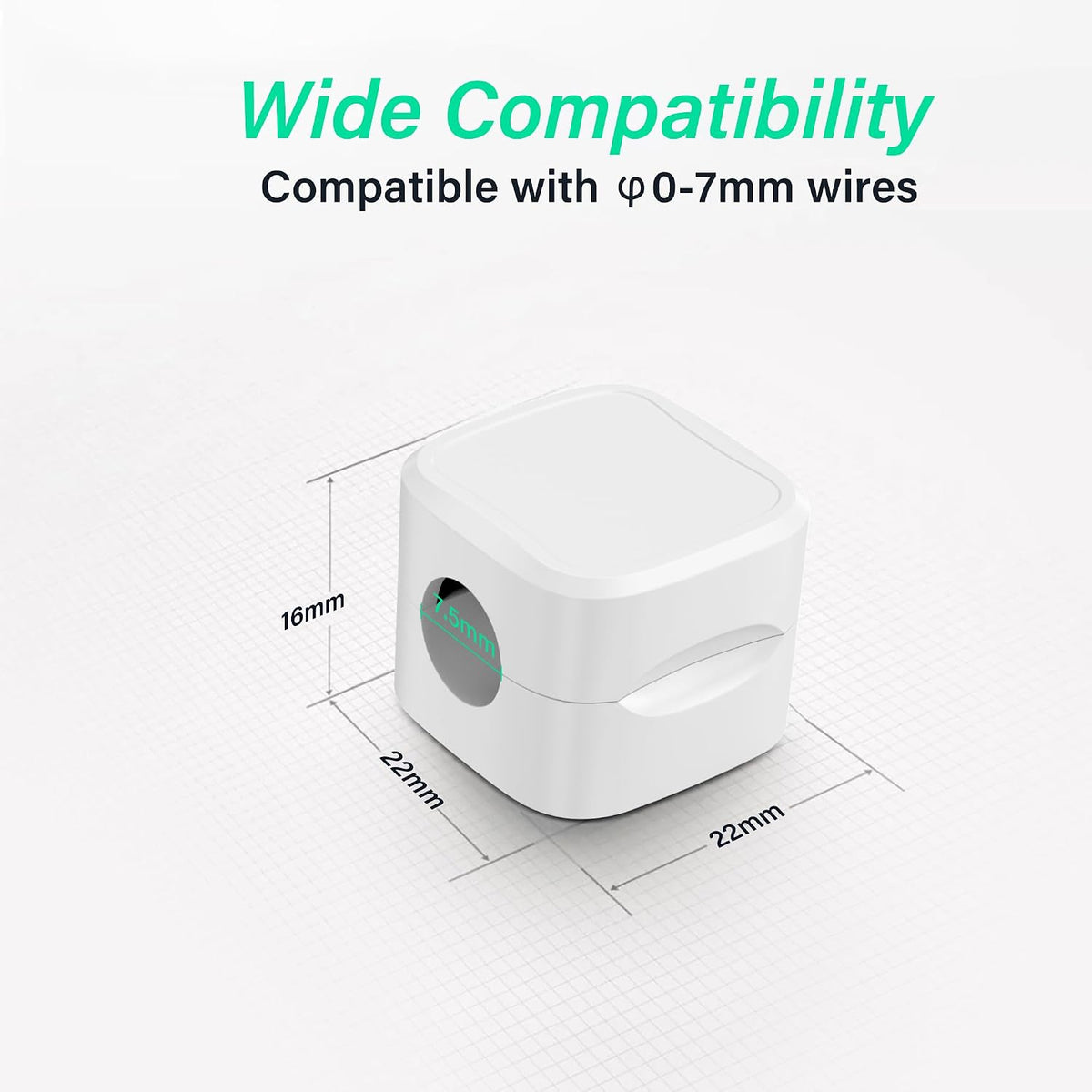 6-Pack Magnetic Cable Organizer Clips, Non-Rotating Cord Management with Double-Sided Adhesive Pads for Desk, Car, Office - Tangle-Free Solution for Charging Cables, USB Wires (White)