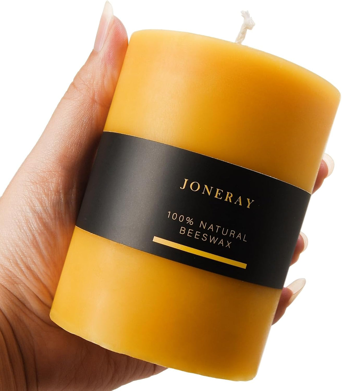 Beeswax Pillar Candles 3x4 Inch, Pure Natural Beeswax Candles - Unscented, Long Lasting Burn Time, Smokeless and Dripless