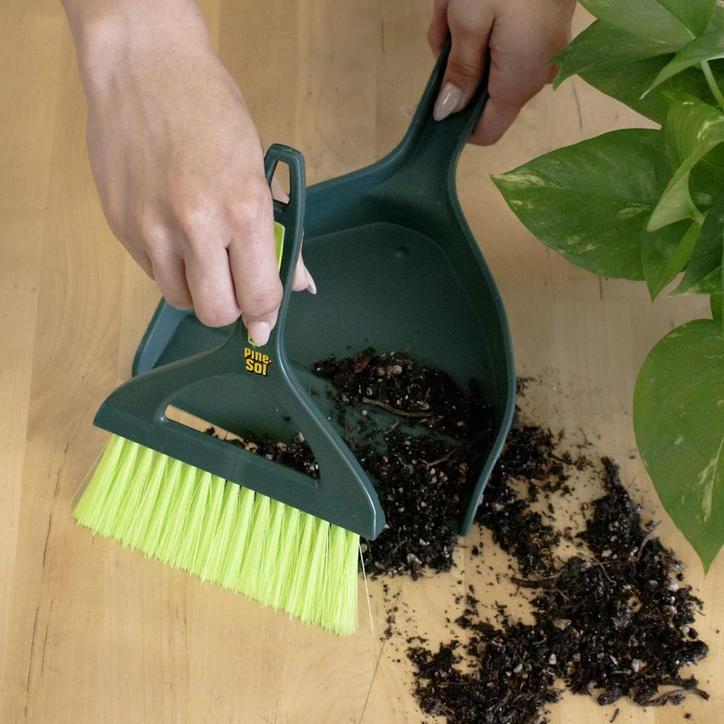 Pine-Sol Mini Dustpan and Brush Set | Nesting Snap-On Design | Portable, Compact Dust Pan and Hand Broom for Cleaning, Green & Dustpan and Brush Set | Nesting Snap-On Design