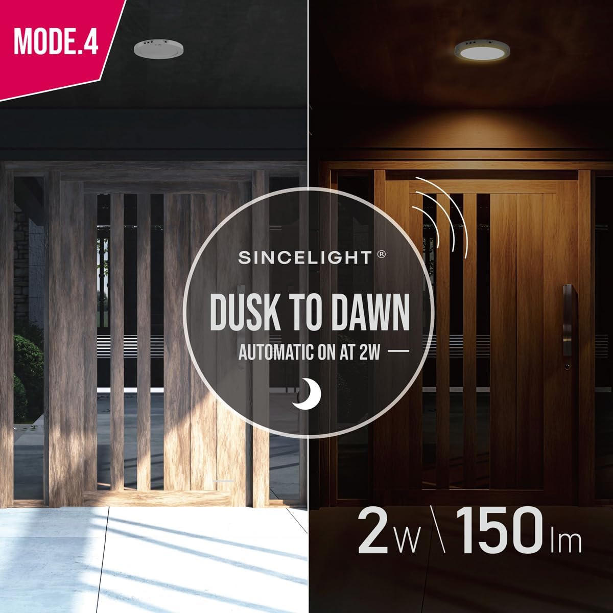 SINCELIGHT Ultimate LED Motion Sensor Ceiling Light (All in ONE), 3000K/4000K/6000K Warm to Cool Turnable, Multi-Mode, Dusk to Dawn & Movement Activated for Hallway/Porch/Closet, Pack of 1