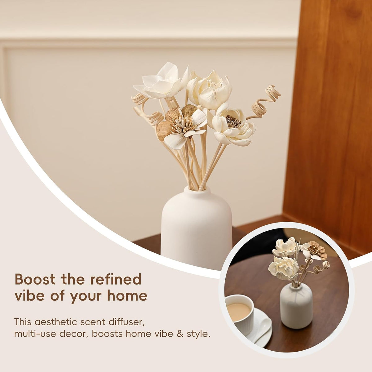Reed Diffuser Sticks Set of 12 Natural Paper Flower for Home Decor (Intangible Cultural Heritage Series - Sunny)