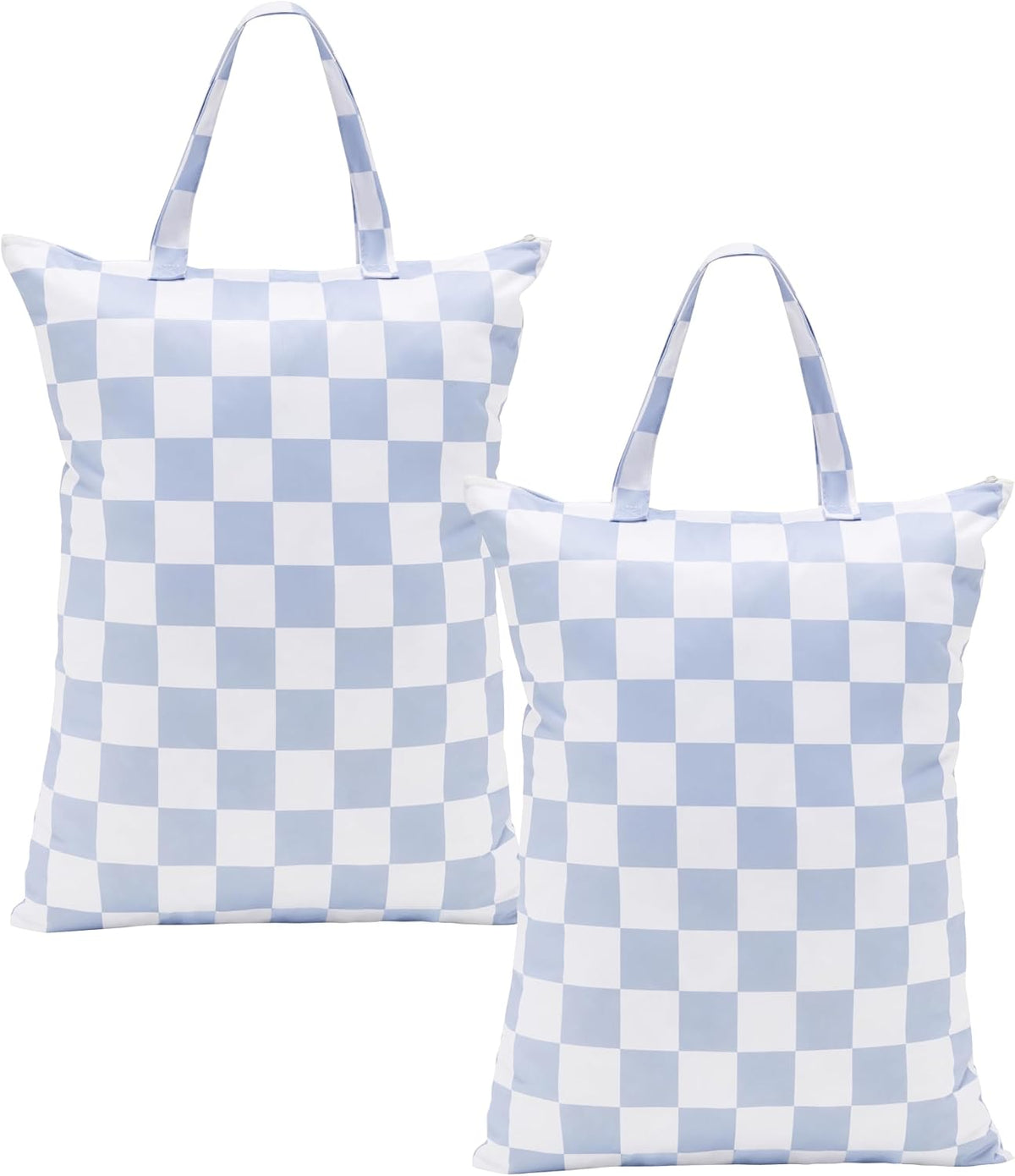 Ohocut Checkered 2 Pcs Large Travel Laundry Bags for Dirty Clothes, Aesthetic Trendy Waterproof Washable Laundry Bag with Handle for Travel, Gym, Swimming Pool, Blue