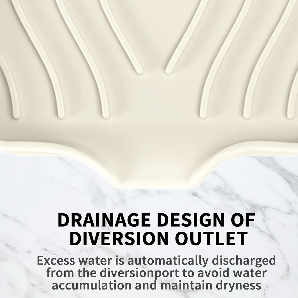 2 Pack Silicone Soap Dish with Drain, Self Draining Bar Soap Holder for Shower, Silicone Dish Soap Tray, Bathroom and Kitchen Sink Organizer, Beige