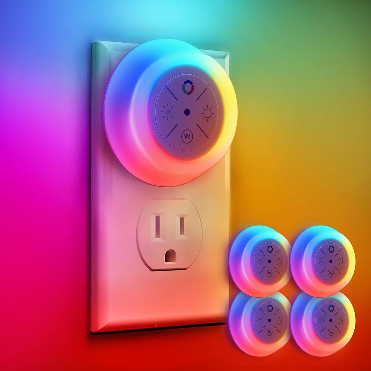 Dawnrise Night Lights Plug Into Wall with 12-Color Changing, 4 Pack