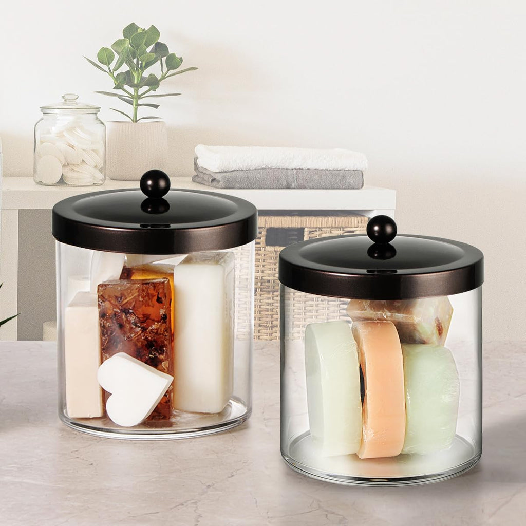 SheeChung 2 Pack 50oz Large Apothecary Jars with Bronze Rust-Proof Lid