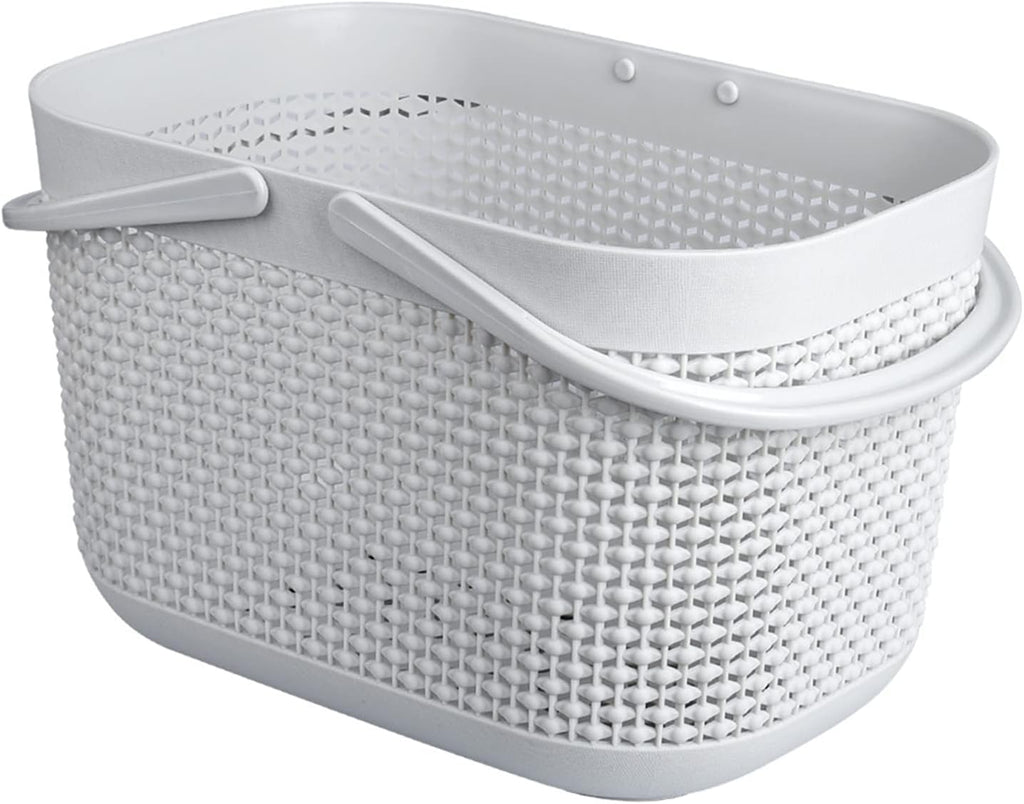 Plastic Portable Shower Caddy Basket, Storage Organizer, Grey, 2 Pack