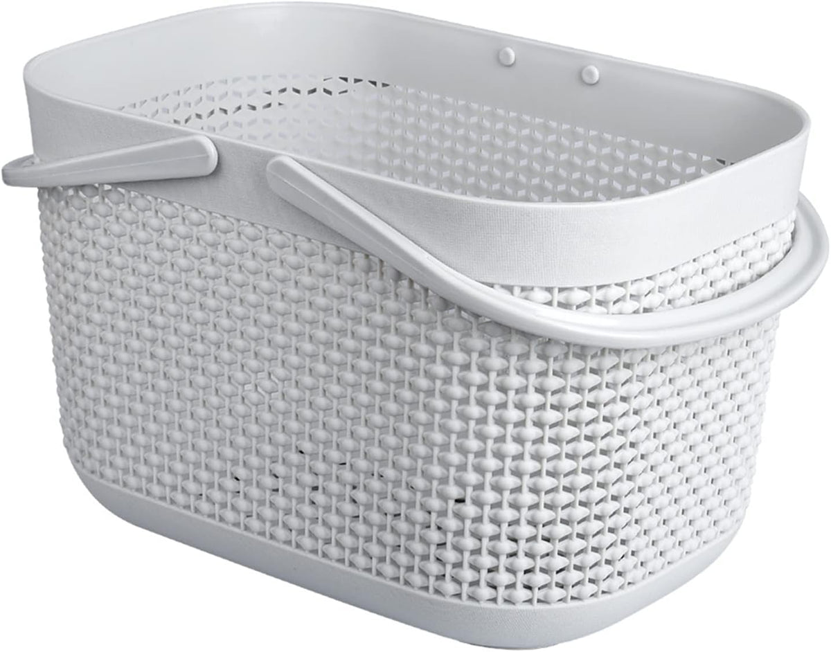 Plastic Portable Shower Caddy Basket, Storage Organizer, Grey, 2 Pack