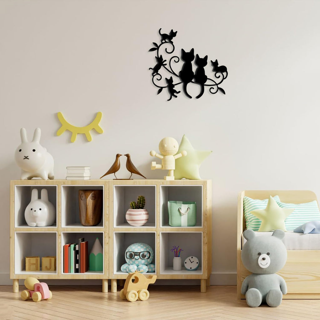 Xedatric Metal Cat Wall Art Silhouette Decor for Home