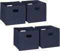 RiverRidge Folding Storage Bins - 4-pack of 10in Tall Navy Cubes