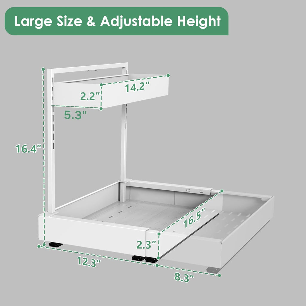 REALINN Expandable Under Sink Organizer with 6-Level Height Adjustment
