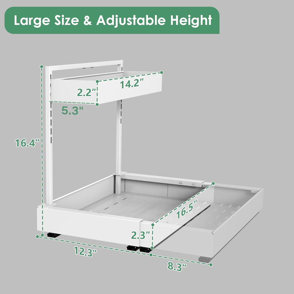 REALINN Expandable Under Sink Organizer with 6-Level Height Adjustment