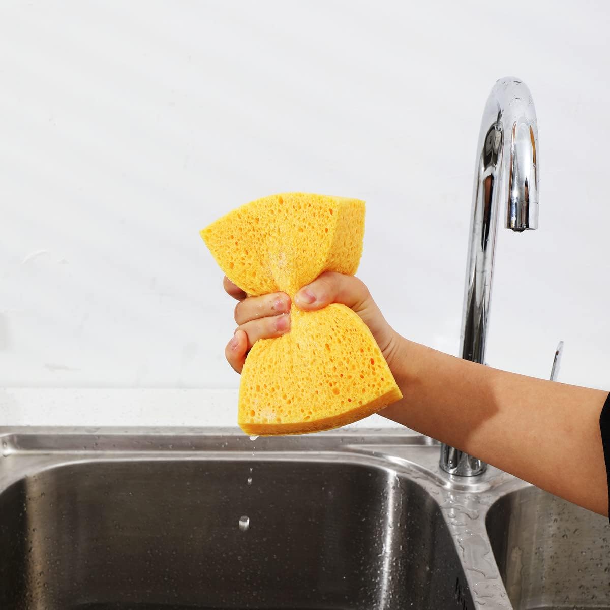 Natural Kitchen Sponges, 2" Thick Heavy Duty Scrub Sponge, 2 Pack