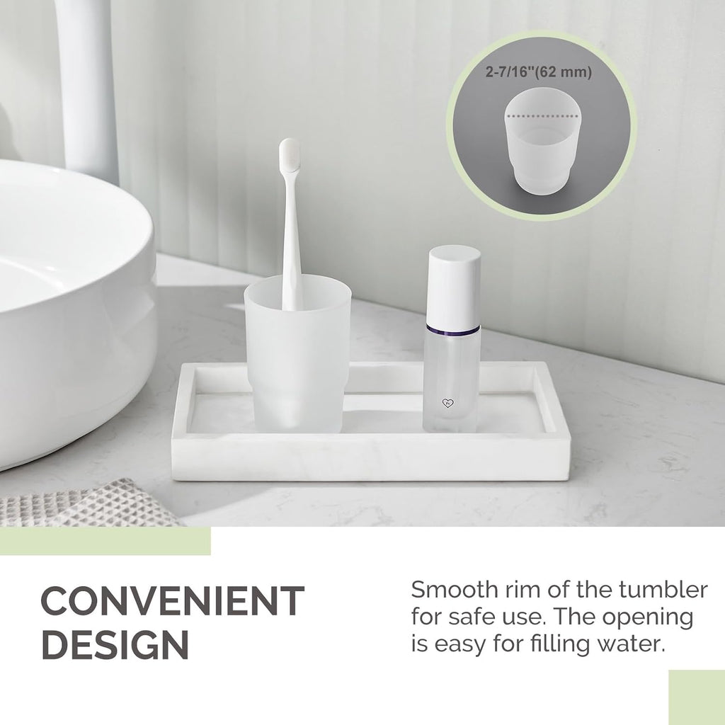Angle Simple Bathroom Rinsing Cup, Frosted Glass Tumbler Cup