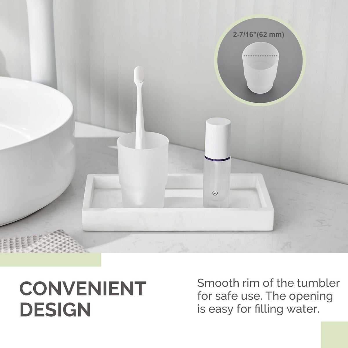 Angle Simple Bathroom Rinsing Cup, Frosted Glass Tumbler Cup