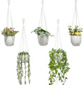 Macrame Plant Hanger 5 Pack Hanging Planters for Indoor Plants for Window,Ceiling Crochet Handmade Hanging Plant Holder Planter Hanging Baskets for Boho Home Decor Set