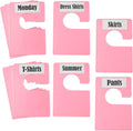 10 Pack White Clothing Rack Size Dividers Plus 45 Labels (1 Inch) and 18 Large Blank Labels, Large Rectangular Clothing Closet Dividers (Pink)