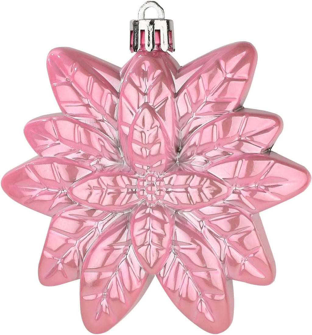 Sattiyrch 76ct Christmas Tree Ornaments Set,Pink Shatterproof Christmas Balls Decorations,Xmas Decorative Hanging Ornaments(Pink)