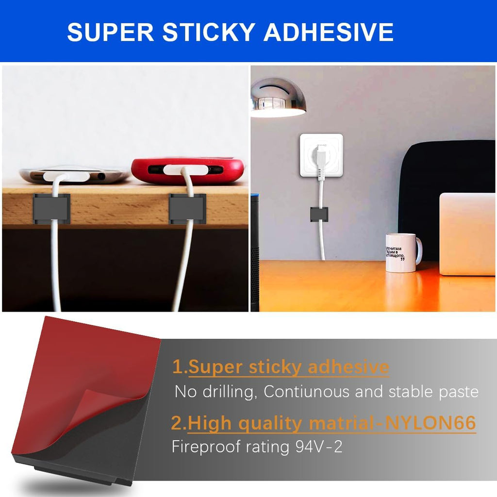 Strip Light Mounting Clips, Self-Adhesive Mounting Bracket Clip, Strip Light Clips,Cable Holder Wire Organizer Cord Hook Accessories(Black 100pcs)