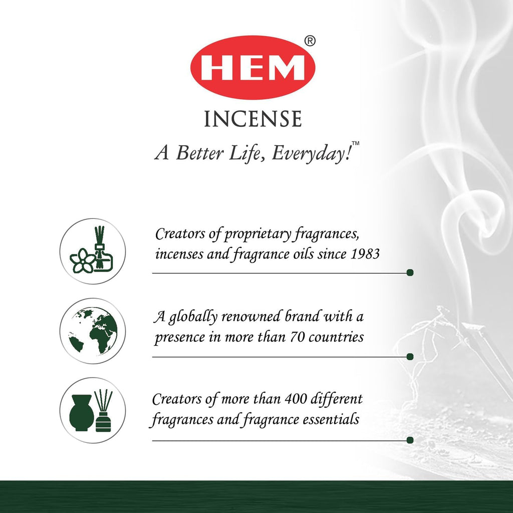 Hem Citronella Incense Sticks – Pack of 6 Boxes (120 Sticks Total, 9-Inch Long) | Fresh Lemon-Grass Aroma for Home, Meditation & Outdoor Use | Natural Hand-Rolled Incense from India