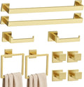 Brushed Gold Towel Bar Set 10-Piece Gold Bathroom Hardware Accessories Set,Stainless Steel Towel Rack Set for Bathroom Wall-Mounted,23.6-Inch