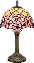Tiffany Lamp Stained Glass Table Lamp Cherry Blossom Pink Small Bedside Lamp Living Room Dining Room Office Decoration Desk Lamp Home Decoration Creative Gift