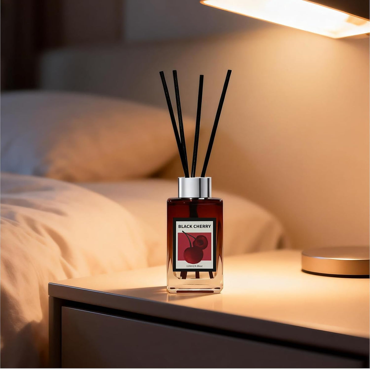 4.06 oz Reed Diffuser Set Black Cherry Air Freshener for Home
