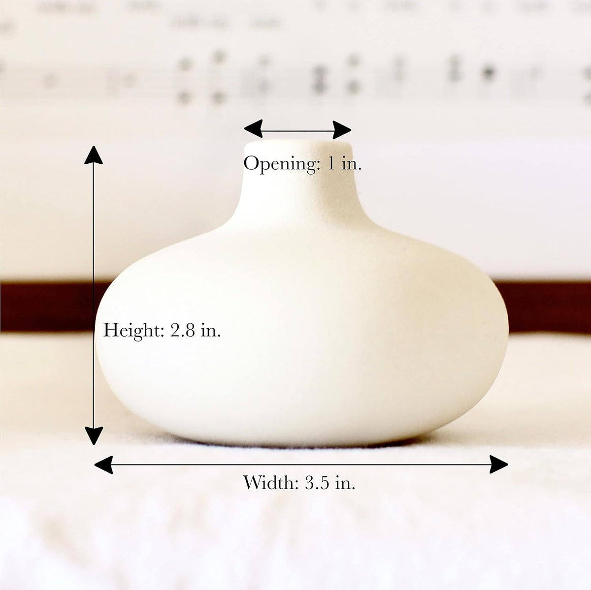 Carrot's Den Small White Ceramic Bud Vase Set of 6, Nordic Minimalist