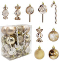 36 Pcs Christmas Ornaments, MOYEE Shatterproof Plastic Christmas Ornaments for Tree - Candy Cane Christmas Decorations Candies Christmas Ball Ornaments (Sliver)