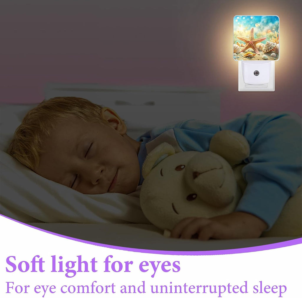 Beach Seashell Night Light,Night Lights Plug into Wall,Led Lamp for Stairway/Hallway/Bedroom 0.5W Nightlight Sleep Friendly