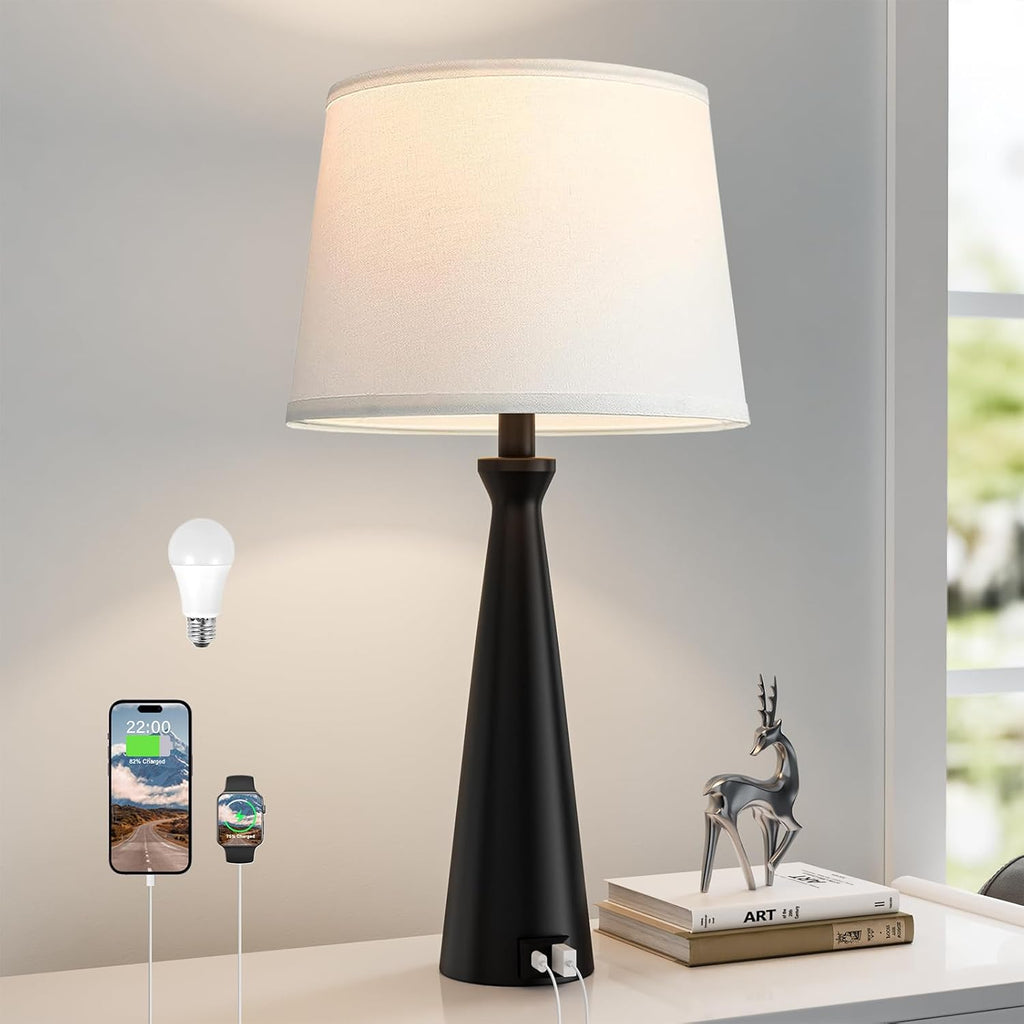 Modern Touch Lamp for Nightstand, 3 Way Dimmable Bedroom Lamp(Single)