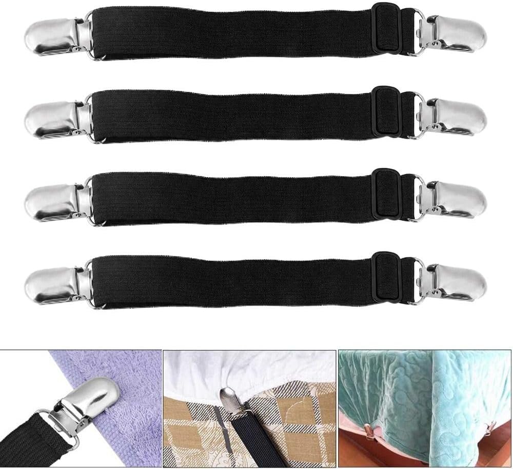 4Pcs/lot Adjustable Bed Sheet Clip Fasteners Straps Elastic Holder Fixing Clamp