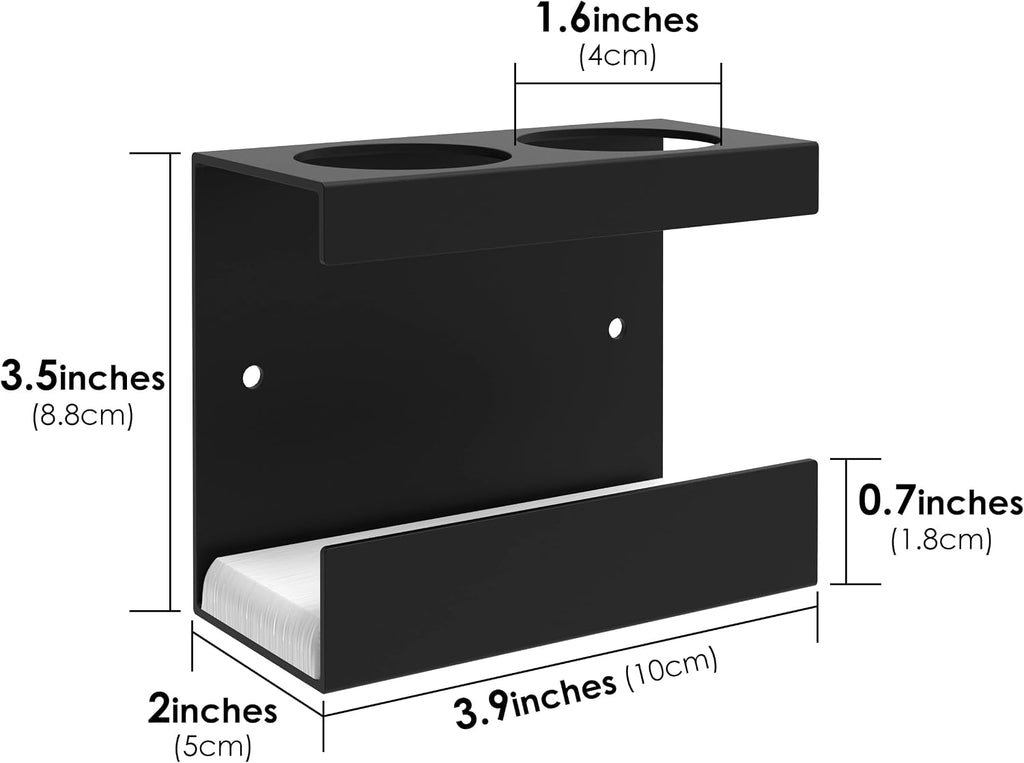 Linkidea Wall Mount Electric Toothbrush Holder for Bathroom, 2 Slots Aluminum Alloy Toothbrush Hanger, Self Adhesive Brush Organizer Compatible with Oral-B iO Series (Black)