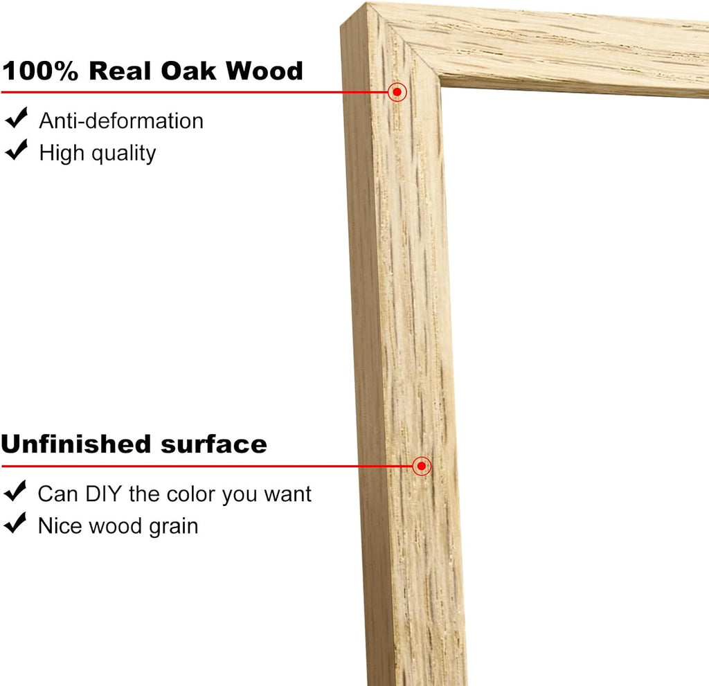 KINLINK 8x10 Picture Frames Natural Oak Wood Frames Set of 4