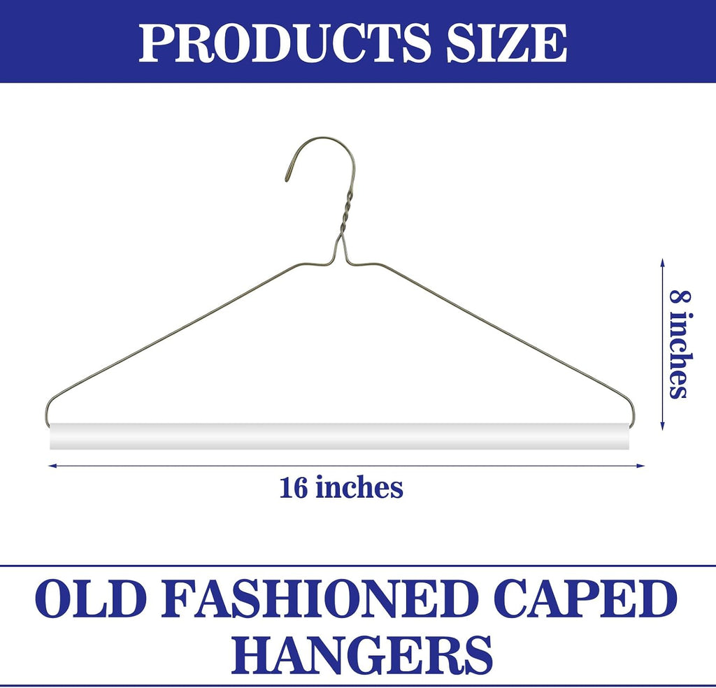 Yuntau 50 Pcs Dry Cleaner Hangers Bulk with Tubes 16" Wire Hangers, Gold