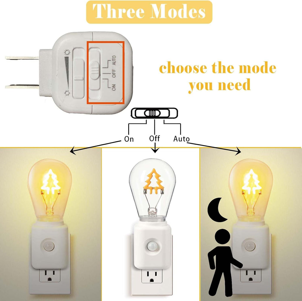 Led Night Light Lamp Plug in, Montion Activated, 1W Dimmable Light, 2200K Warm White, Pack of 1