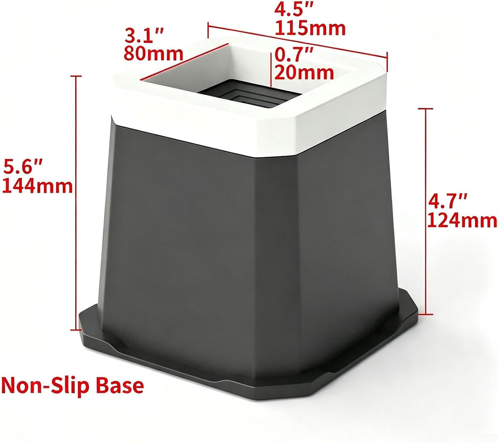 4pcs Bed Risers 4.8in, Black Heavy Duty Furniture Risers for 1100lb