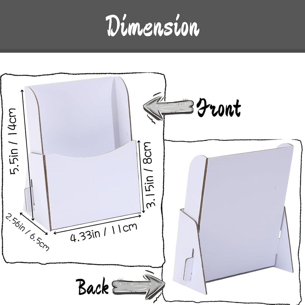 50Pcs Corrugated Trifold Brochure Holder 4.33x5.51 Inch with Slant Back - Literature Display Holder Stand for Rack Cards, Pamphlets, Menus, Flyers & Booklets - Countertop Organizer for Office,Store