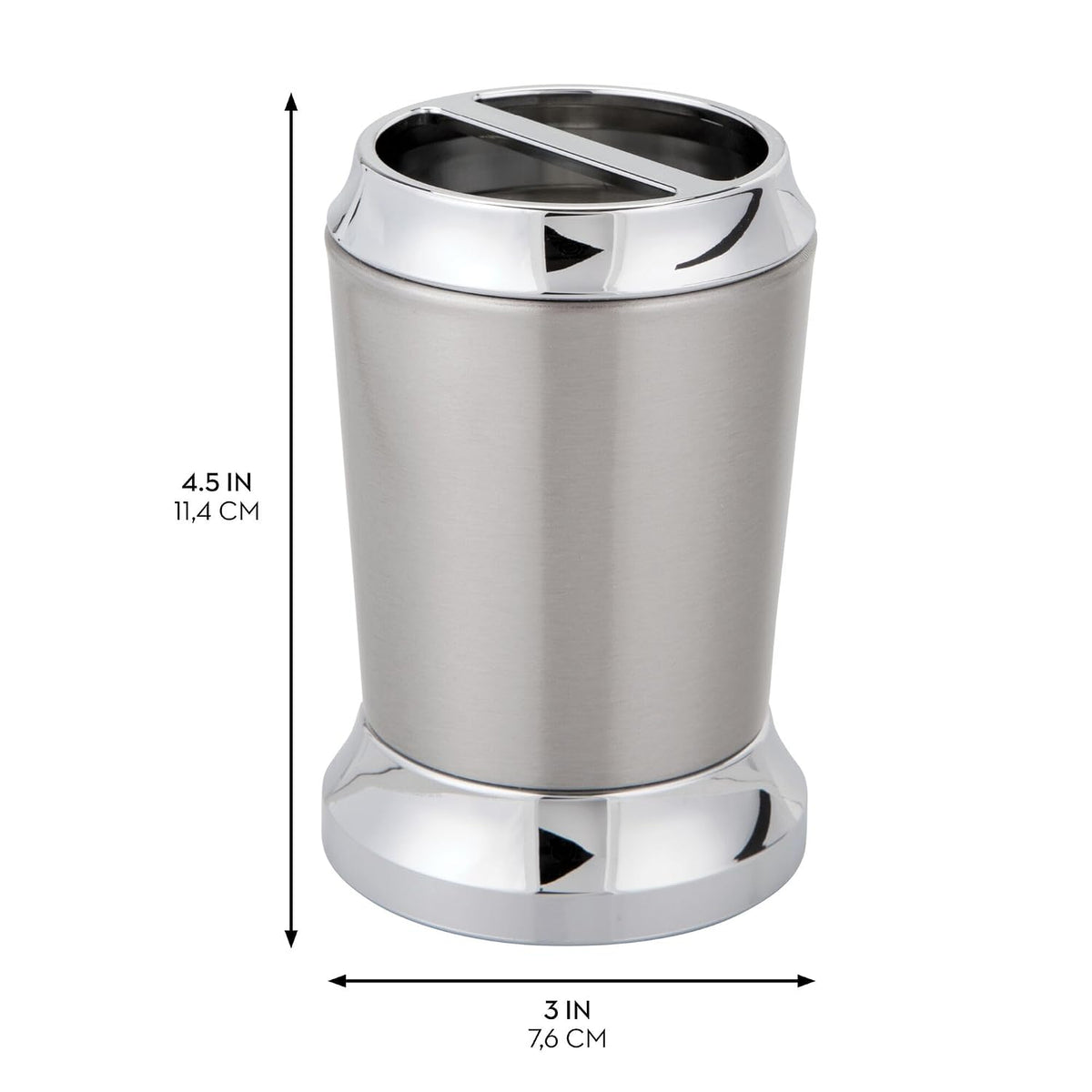 iDesign Stainless Steel Bathroom Toothbrush Holder, Pack of 2