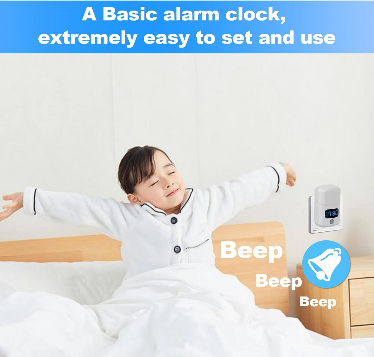 LUXON Bathroom Clock with Motion Sensor,Plug Into Wall Night Light Clock