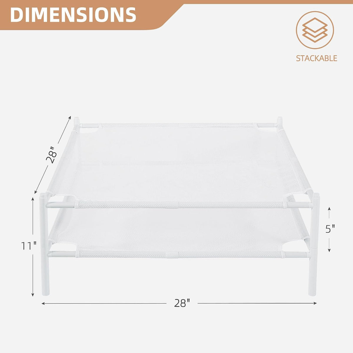 STORAGE MANIAC Sweater Drying Rack, Mesh Clothes Drying Rack, Stackable Laundry Drying Rack, Lay Flat Dryer for Delicates, Portable Dry Rack for Indoor or Outdoor, White, 2-Pack