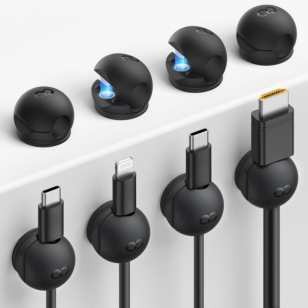 Lamicall 8 Pack Magnetic Cord Organizer, Mini-Soft Silicone Clips