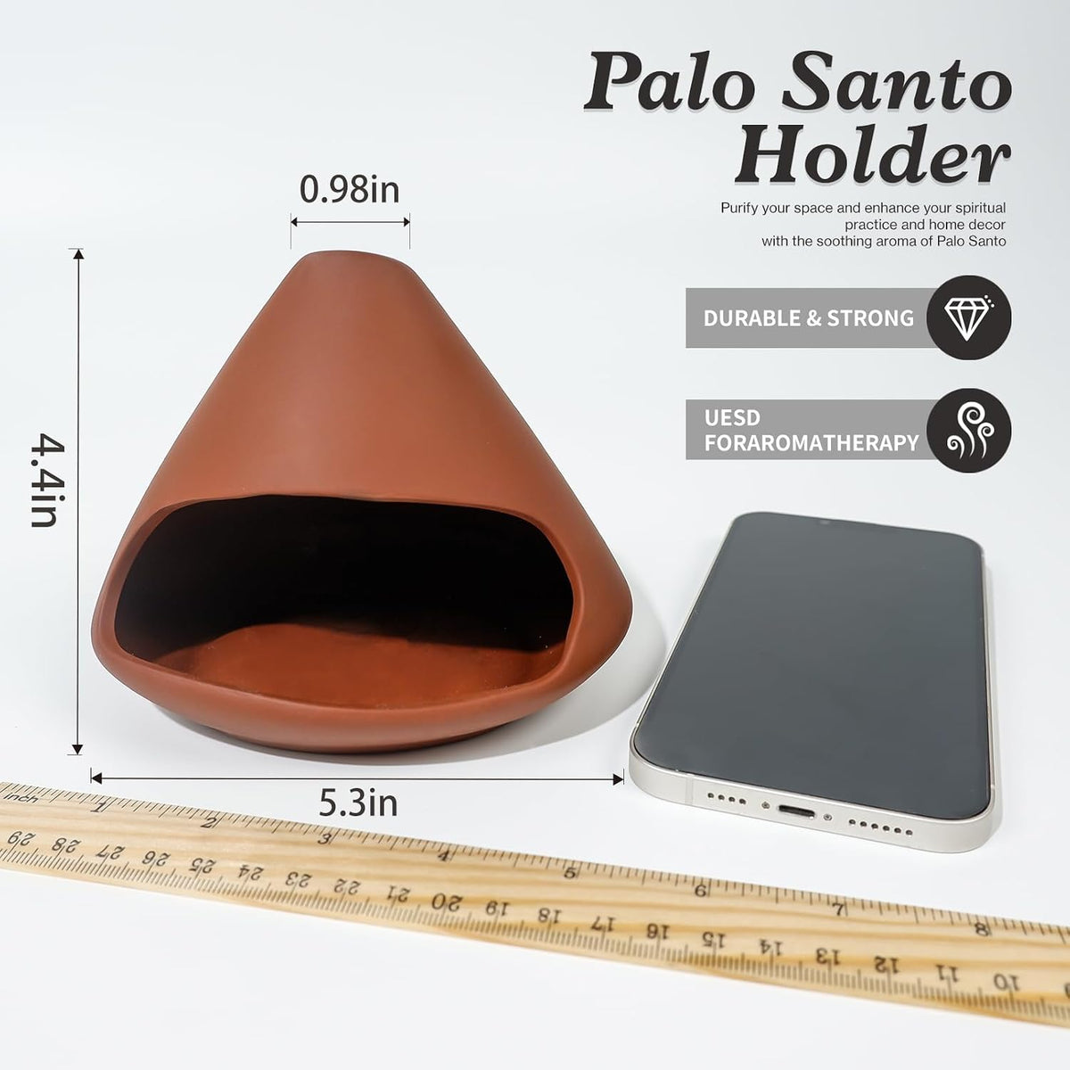 MOUGIGI Terracotta Zongzi Palo Santo Holder,Elegant Sage Cone Incense Dish