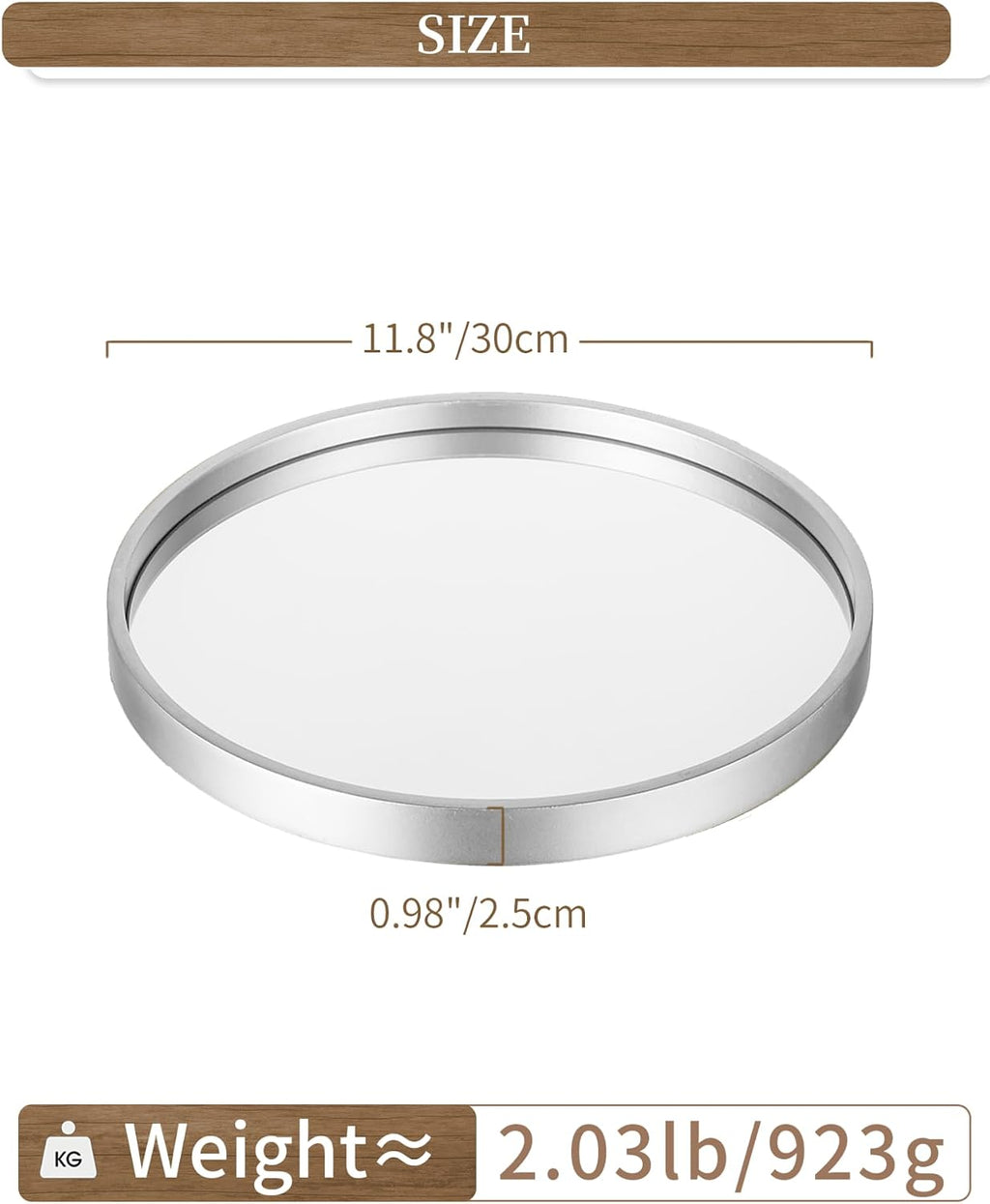Hanobe Vanity Trays for Bathroom Perfume Trays for Dresser Sliver