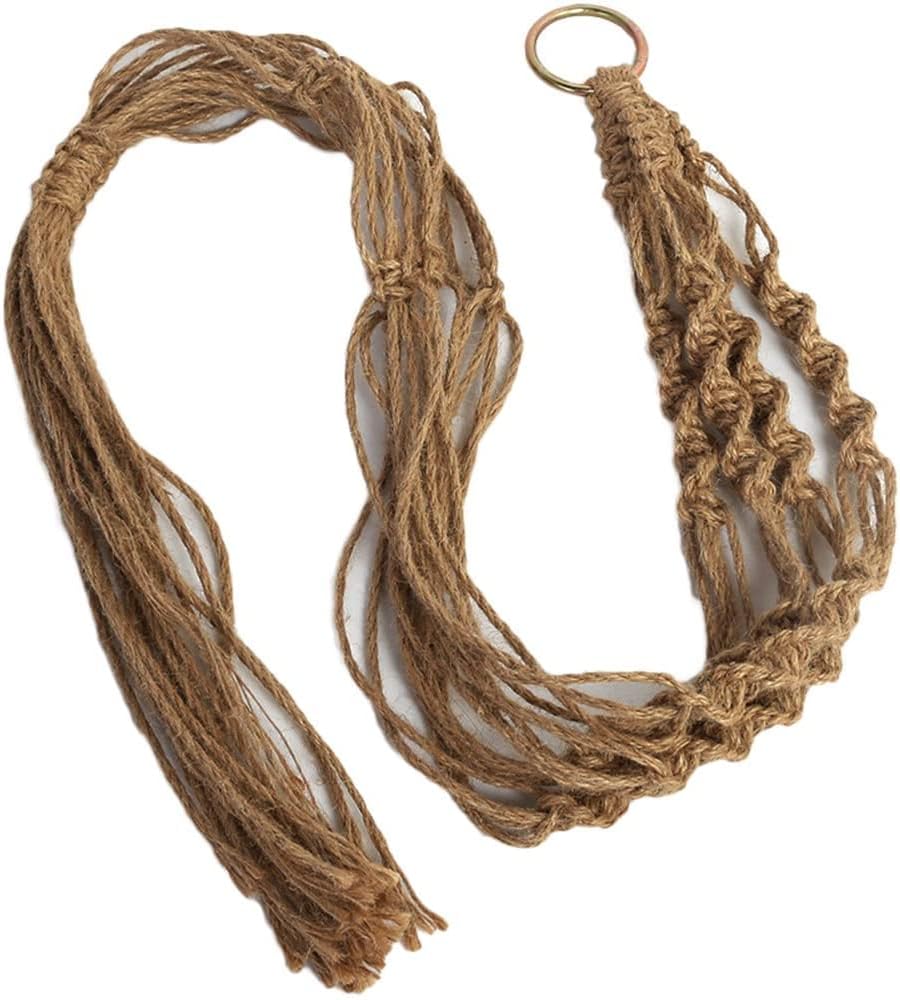 2 Pcs Macrame Plant Wall Hanging Hanger Double Tier Planter Holder Jute Rope, 55 Inch