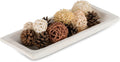 Hanobe Wood Decorative Bowl for Coffee Table Entryway Decor, Rustic White