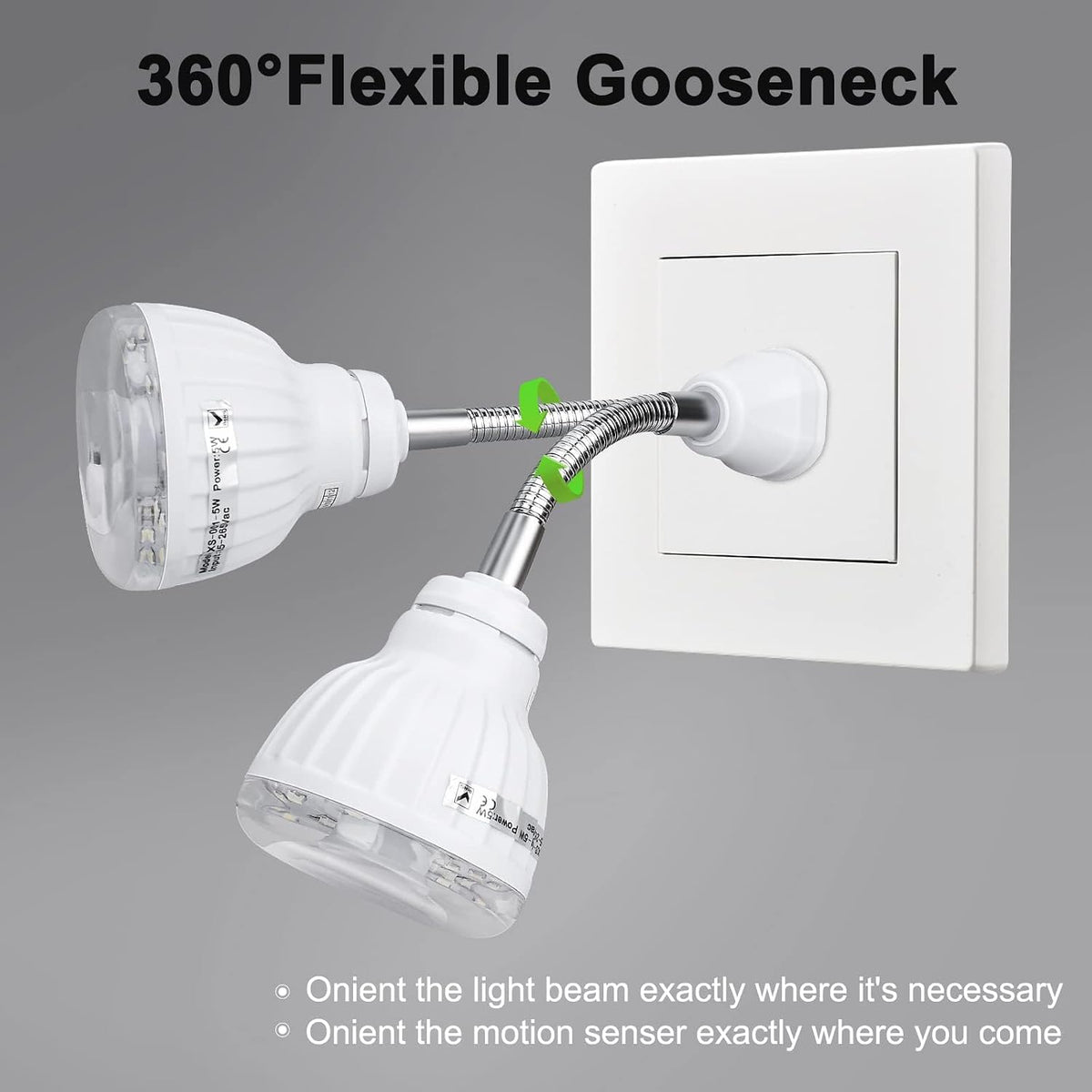 Plug in Motion Sensor Night Light Indoor, PIR Infrared Motion-Activated LED Night Light for AC Outlet,Dusk to Dawn Sensor Smartlight,360° Directional Rotating for Garage Stairway (3W 1pcs)