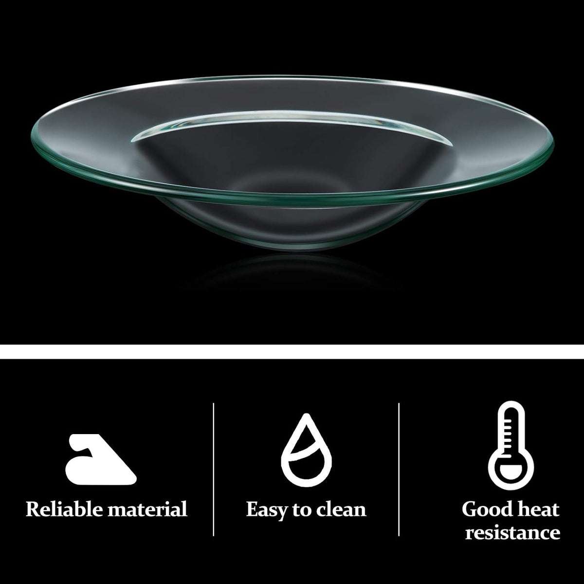 Patelai 2 Pieces Replacement Wax Warmer Dish, 4 Inches Round Glass Plate