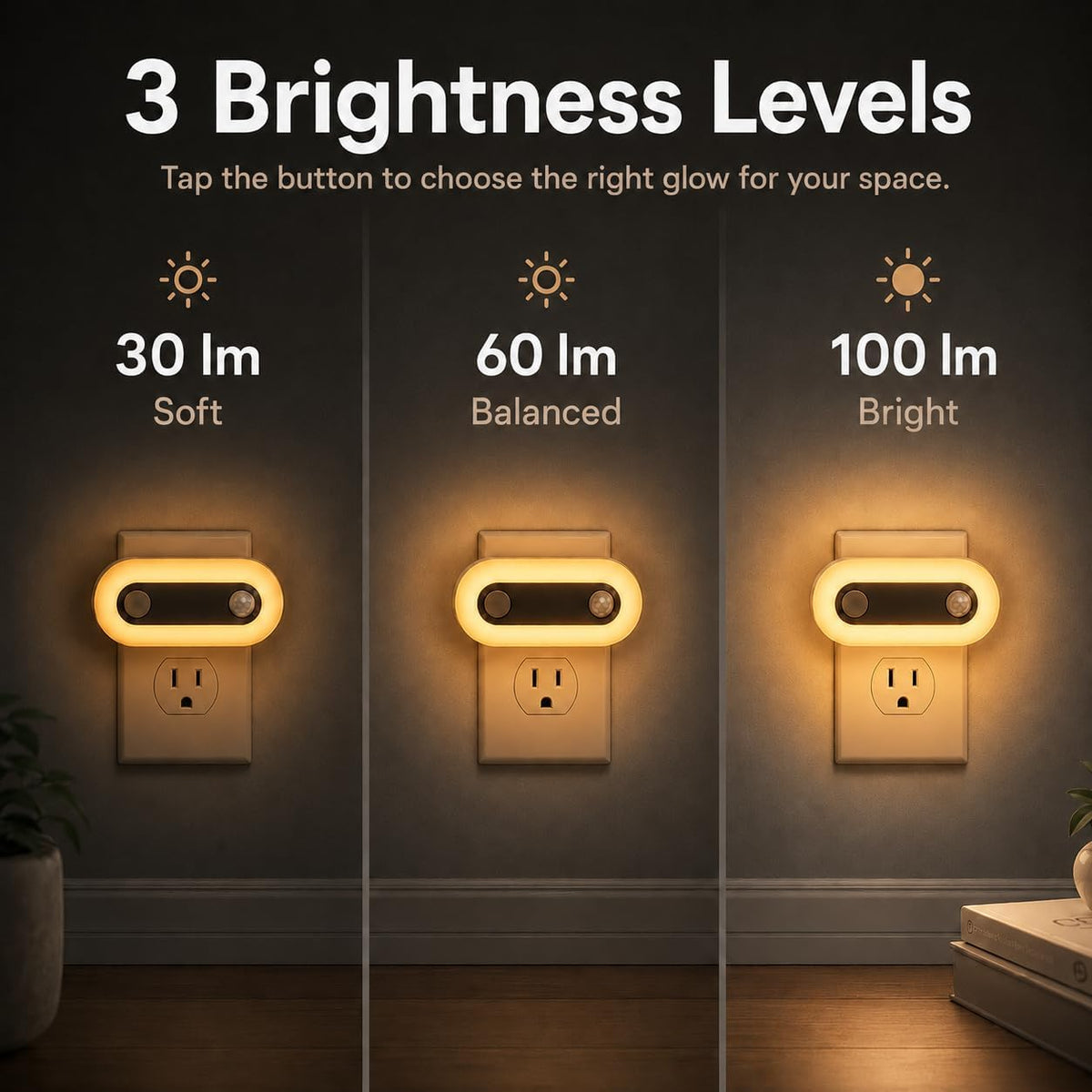 Plug In Night Light Halloween Orange Motion Sensor and Dusk to Dawn